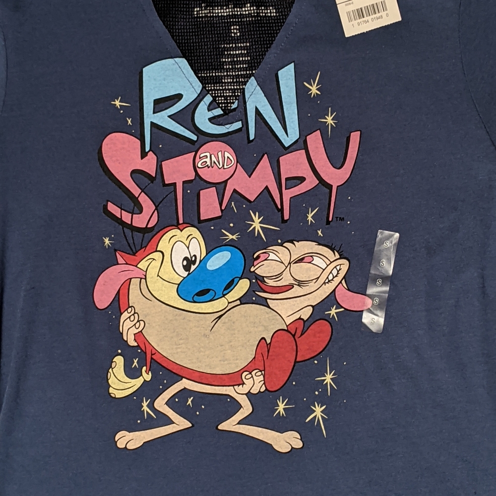 NWT Ren & Stimpy tee shirt Jr's Small